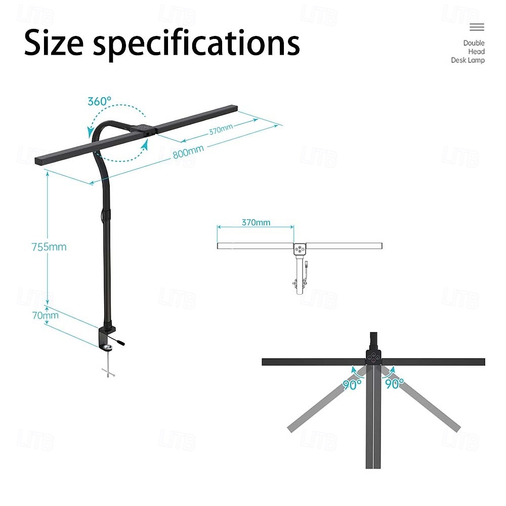 lampada da scrivania a doppia testa a led 24w lampade da tavolo a doppio braccio oscillante per architetto più luminose per banco di lavoro, monitor, lettura domestica, uffici, camere da letto e dormitori del 2025 a $128.99 –P1