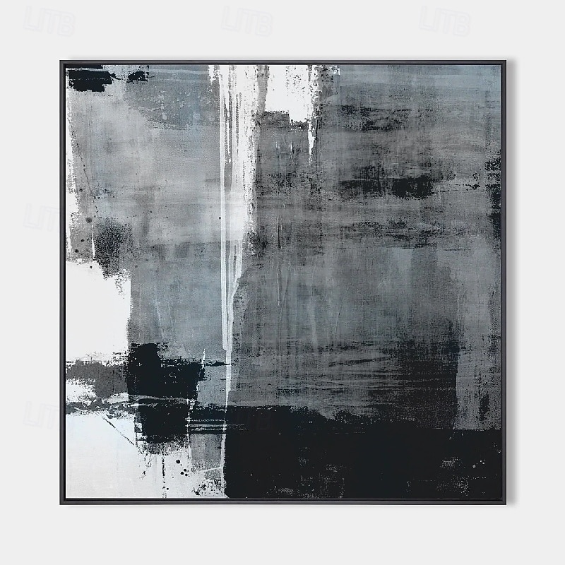 handgemachtes 3D-Ölgemälde in Schwarz auf Leinwand, groß, handgemalt, abstrakt, strukturiert, Palettenmesser, Boho-Ölgemälde, Wandkunst, individuelles zeitgenössisches minimalistisches Kunstwerk für 2025 - $116.99 –P10