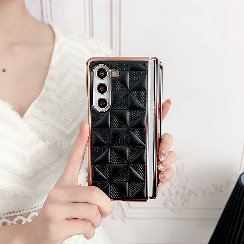 телефон Кейс для Назначение SSamsung Galaxy Z Fold 5 Z Fold 4 Z Fold 3 Кейс на заднюю панель Защита от удара броня Покрытие ПК Кожа PU 2025 - $19.99 –P12