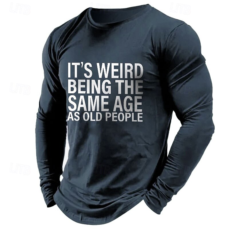 Com letras estampadas Engraçado Preto Verde Azul Escuro Camiseta Homens Gráfico 100% Algodão Camisa Esportes Clássico Camisa Manga Longa Camiseta confortável Verão Outono Roupas de estilistas S M L de 2025 por $15.99 –P1