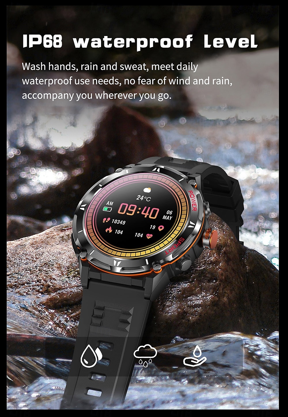 iMosi Y8 Slimme horloge 1.43 inch(es) Smart horloge Bluetooth Stappenteller Gespreksherinnering Activiteitentracker Compatibel met: Android iOS Heren GPS Lange stand-by Handsfree bellen IP 67 52 mm 2025 - $76.19 –P13