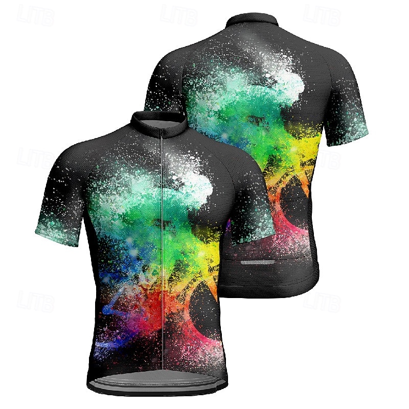 Men's Cycling Jersey Graffiti Short Sleeve Bike Tee Tshirt Jersey