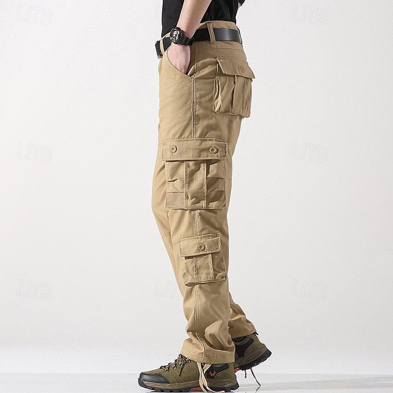 Herren Cargohose Cargohosen Taktische Hose Hose Hosen Knopf Multi Pocket Glatt tragbar Outdoor Täglich Campen und Wandern Modisch Klassisch Cachi scuro Gras-Grün 2026 - $33.99 –P2