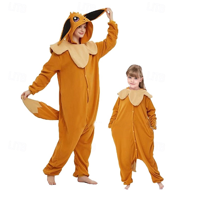 Lasten Aikuisten Eläin Ryhmäpuku Onesie-asu Karnevaali puku Piirretty Eevee Pyjamahaalarit Kigurumi Pyjama Viehätys Hauska puku varten Miehet ja naiset Pojat ja tytöt Karnevaali Sarjakuva 2025 - $51.99 –P1