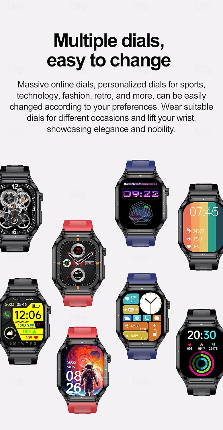 iMosi ET281 Smart Watch 2.04 inch Smartwatch Fitness Running Watch Bluetooth ECG+PPG Temperature Monitoring Pedometer Compatible with Android iOS Women Men Long Standby Hands-Free Calls Waterproof 2025 - $75.99 –P4