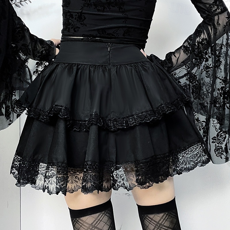 Gothique Steampunk Jupe Bal Masqué Fille gothique Femmes Mascarade Soirée Adulte Jupe de 2025 ? $32.99 –P4