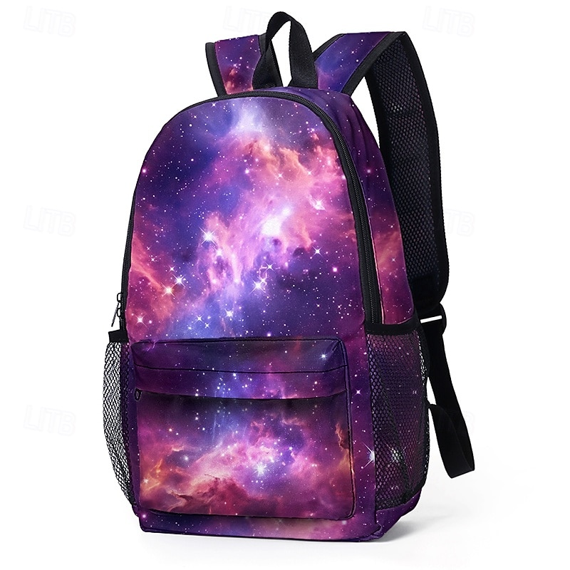 Ryggsäck med galaxtryck för flickor och tonåringar – lätt skolväska med stor kapacitet och kosmisk nebulosadesign, perfekt för dagligt bruk och tillbaka till skolan 2025 - $26.99 –P2