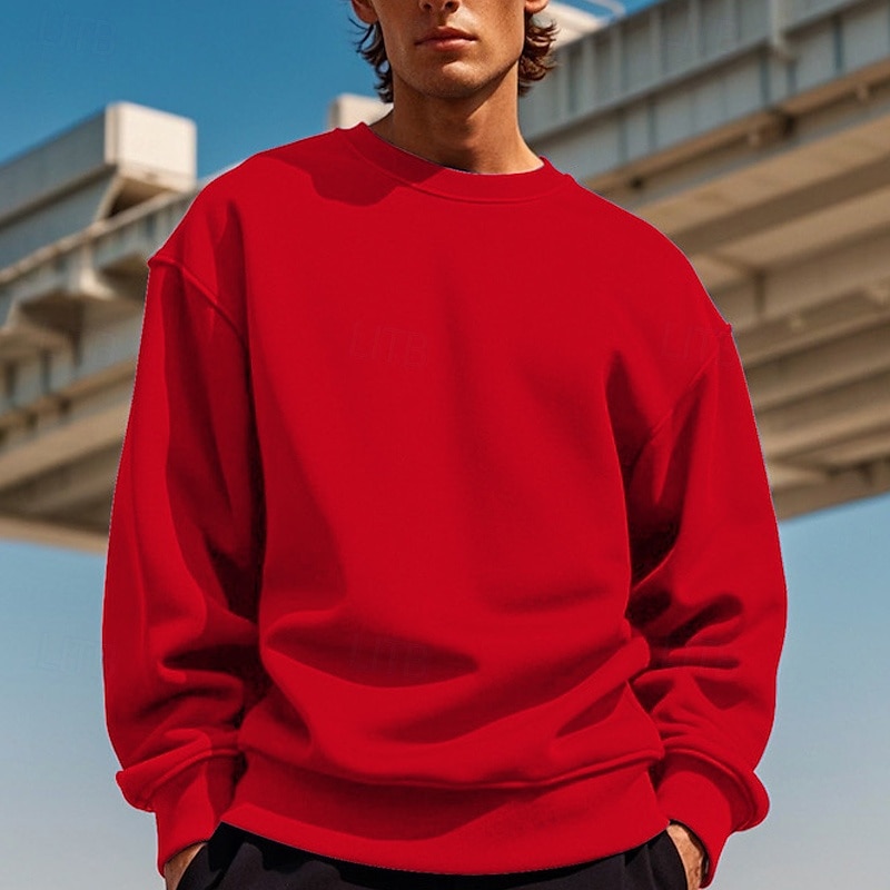 Per uomo Felpa Nero Bianco Giallo Rosso Blu marino Girocollo Liscio Collage Sportivo Giornaliero Per eventi Streetwear Essenziale Informale Primavera & Autunno Abbigliamento Felpe con cappuccio Felpe del 2025 a $9.99 –P3