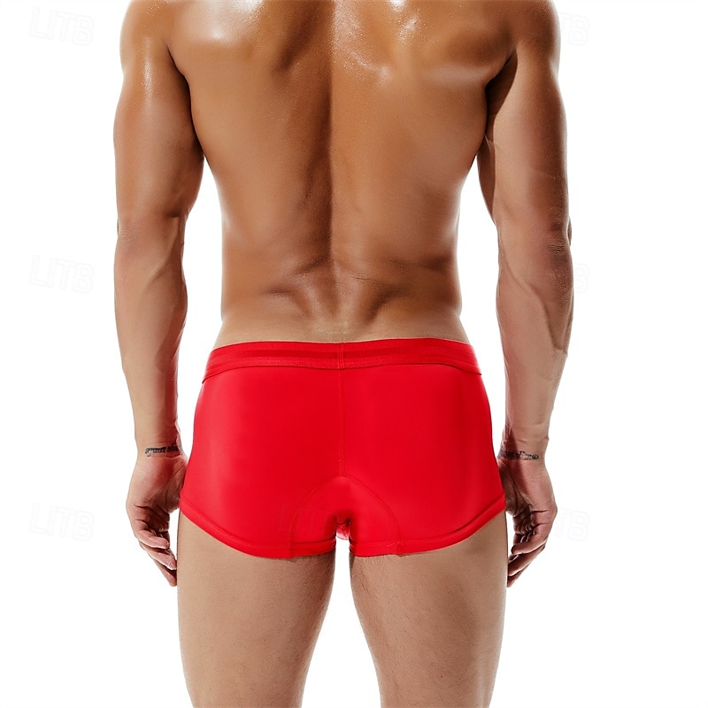 Herren 1 pc Unterwäsche Boxer Boxer-Shorts Polyester Atmungsaktiv Weich Komfortabel Glatt Mittlere Hüfthöhe Schwarz Hellgrün 2025 - €10.99 –P17