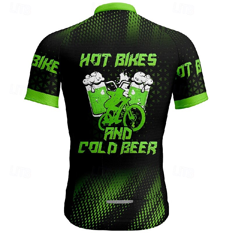 Men's Cycling Jersey Letter & Number Beer Short Sleeve Bike Tee Tshirt Jersey with 3 Rear Pockets Mountain Bike MTB Quick Dry Anatomic Design Wicking Breathable Sports Yellow Red Blue Clothing Apparel 2026 - $30.99 –P10