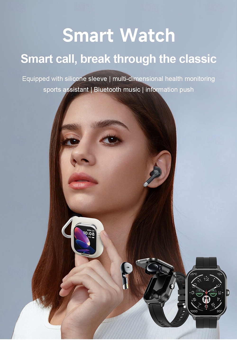 2025年 696 D8PRO スマートウォッチ 2.01 インチ スマートブレスレット ブルートゥース 歩数計 着信通知 睡眠サイクル計測器 と互換性があります Android iOS 男性 ハンドフリーコール メッセージ受信通知 イヤフォン付き時計 IP 67 42mmウォッチケース コレクション – $56.99 –P1