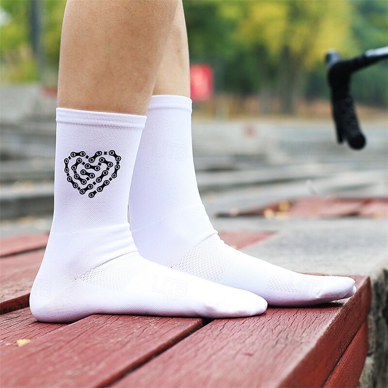 unisex strumpor kompressionsstrumpor cykelstrumpor sportstrumpor atletiska strumpor camping / vandring utomhus träning cykling / cykel cykel / cykling varm halkfri stretchig 1 par 2025 - $7.49 –P2