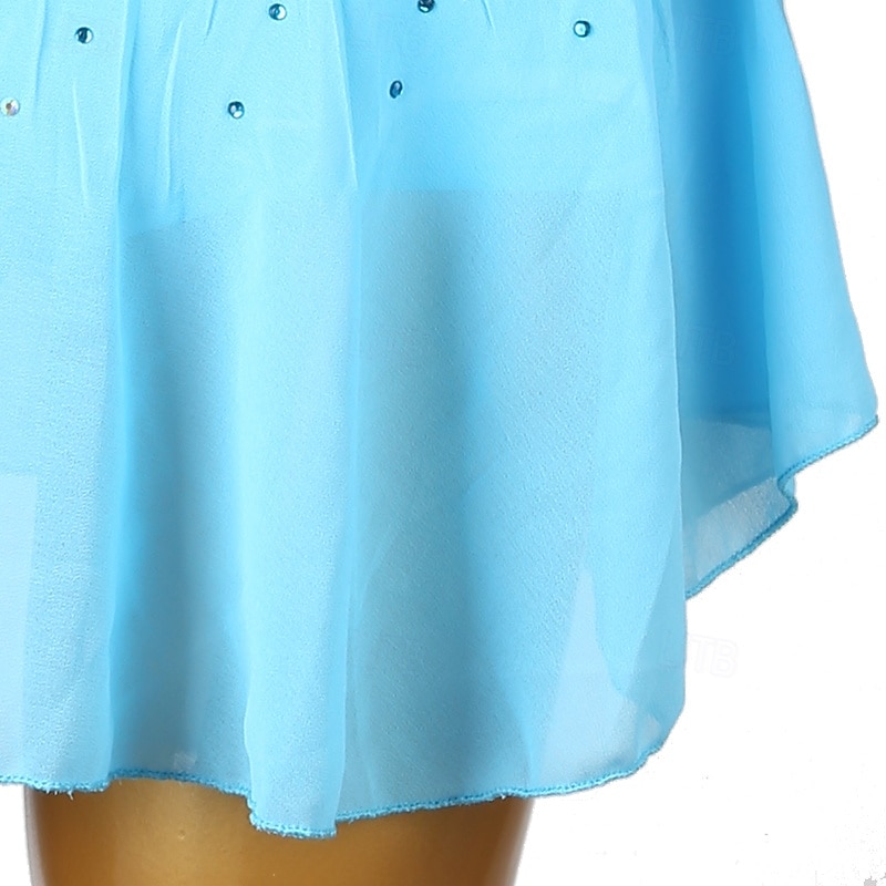 Kunstschaatsjurk Dames Voor meisjes Schaatsen Jurken Waterblauw Rood Zwart / blauw Lapwerk Open achterkant Netstof Spandex Hoge Elasticiteit Opleiding Oefenen Professioneel Kunstschaatskleding 2025 - $169.99 –P16
