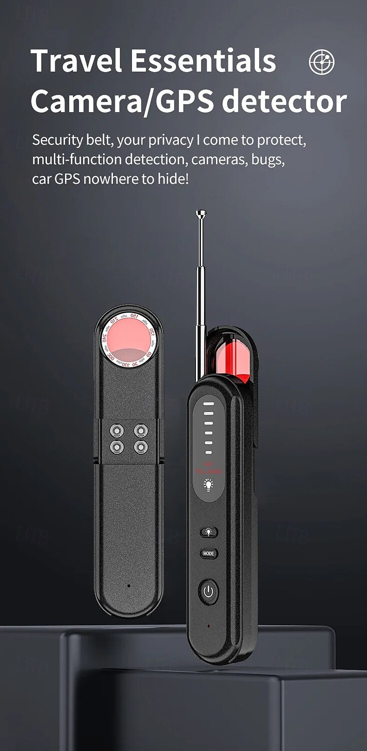 verborgen camera detector afluisterapparaat tracker anti-spion elektronisch signaal 5 niveaus gevoeligheid draadloze signaalscanner voor thuis 2025 - $39.99 –P1