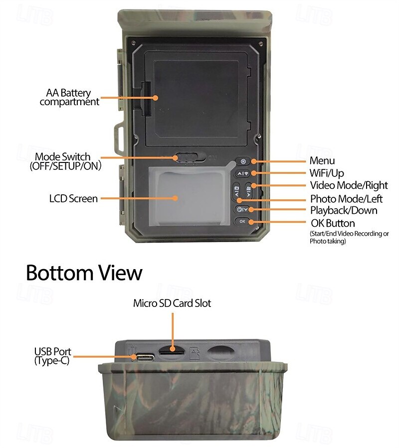 Solar Powered Night Vision Trail Camera 50MP 4K Hunting Cameras 0.3s Trigger Time Trail Camera for Wildlife Monitoring Hunting 2025 - $124.99 –P9