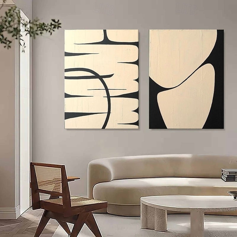 oeuvre d'art wabi sabi peinture abstraite faite à la main art mural fait à la main peinture abstraite beige sur toile faite à la main une paire d'art mural texturé beige art mural abstrait neutre de 2025 ? $116.99 –P1
