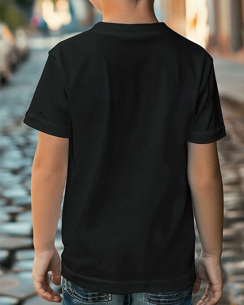 Jungen 3D Karikatur T-Shirt Kurzarm Sommer Frühling Modisch Basic 100% Baumwolle kinderkleidung 4-12 Jahre Rundhalsausschnitt Outdoor Casual Täglich Regular Fit 2025 - $13.99 -P2