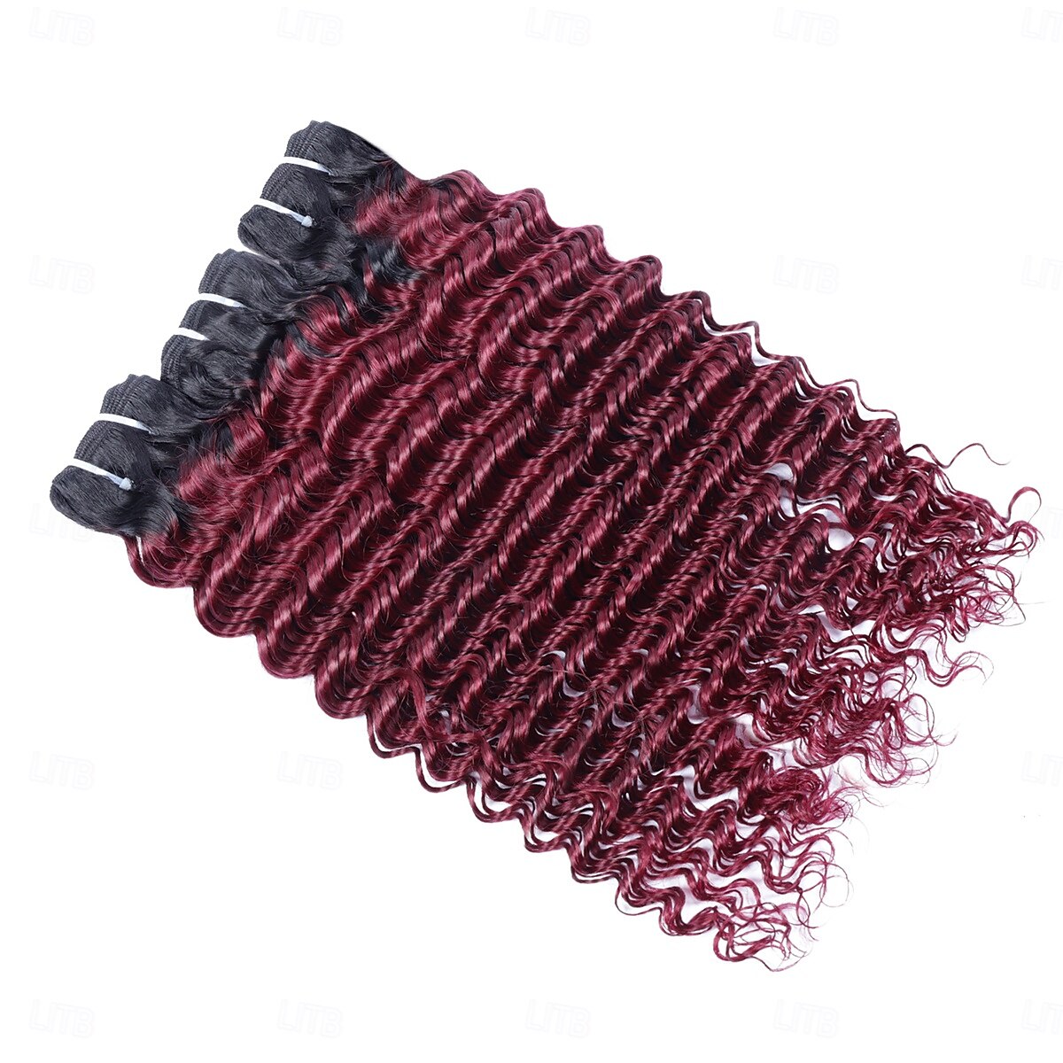 Remy Menschenhaar T1B/99J # bunte 3 Bündel tiefe Welle Menschenhaar 2025 - $207.19 –P1