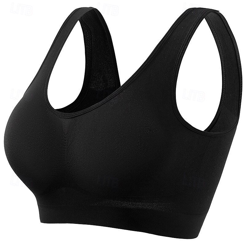 Mulheres Sustentação Leve Sutiã Esportivo Sutiã de corrida Sem costas Good Top Acolchoado Ginástica Esportes Relaxantes Corrida Respirável Leve Macio Preto Branco Rosa claro Cor Sólida de 2025 por $13.49 –P2