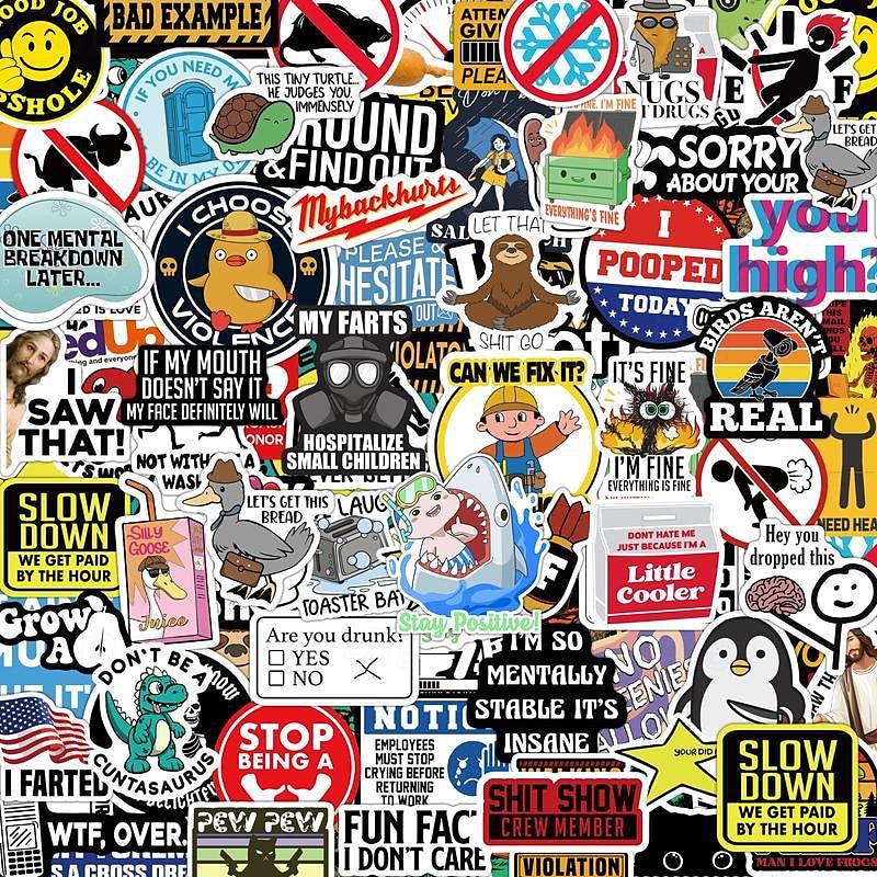 150 stuks grappige stickers voor volwassenen, geschikt voor bumpers, veiligheidshelmen, waterflessen, collega's, computers, vinyl waterdichte stickers 2025 - $12.49 –P1