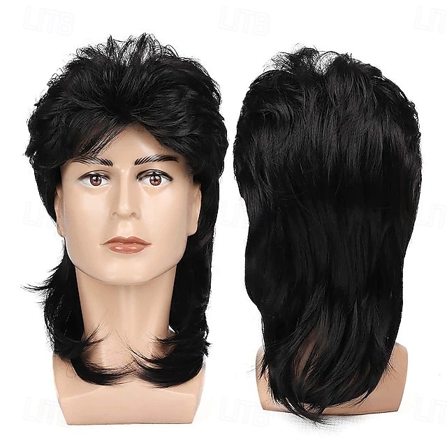 Mullet Wigs for Men, 80S Long Hair Curly Wig 70S Curly Disco Punk Rock Ginger Wig for Carnival Cosplay Party 2025 - $17.49 –P7