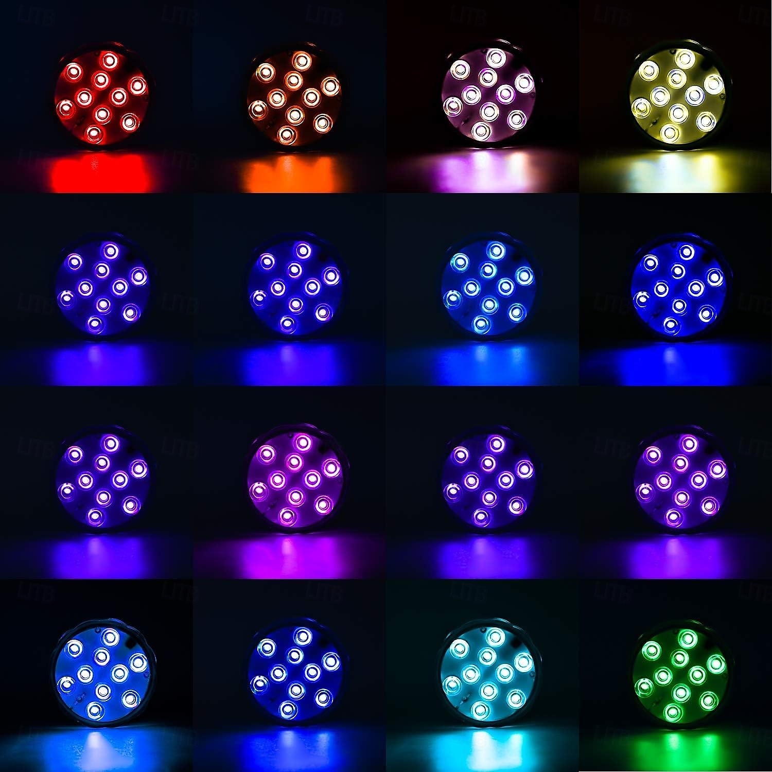 4db led töklámpa vízálló távirányítóval halloween dekorációhoz színváltó vízálló led lámpák ünnepi parti dekorációhoz üvegváza úszómedence víz alatti lámpa halloween jack-o-lantern lámpák 2025 - $34.99 –P4