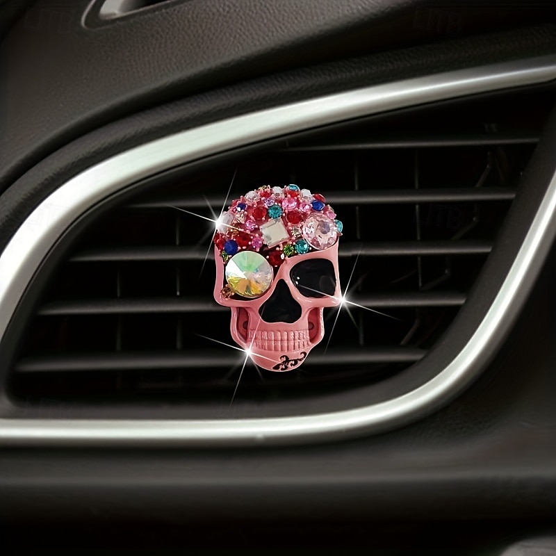 2025年 スケルトンデザインの車の排気管ハンガー、車の芳香剤クリップ、キラキラ光る車の装飾  コレクション – $17.99 –P9