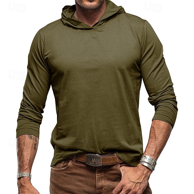 Hombre Sudadera Negro Blanco Verde Ejército Azul Real Caqui Con Capucha Plano Deporte Diario Festivos Algodón Ropa de calle Básico Casual Primavera & Otoño Ropa Sudaderas con capucha Sudaderas 2025 - $23.99 –P10
