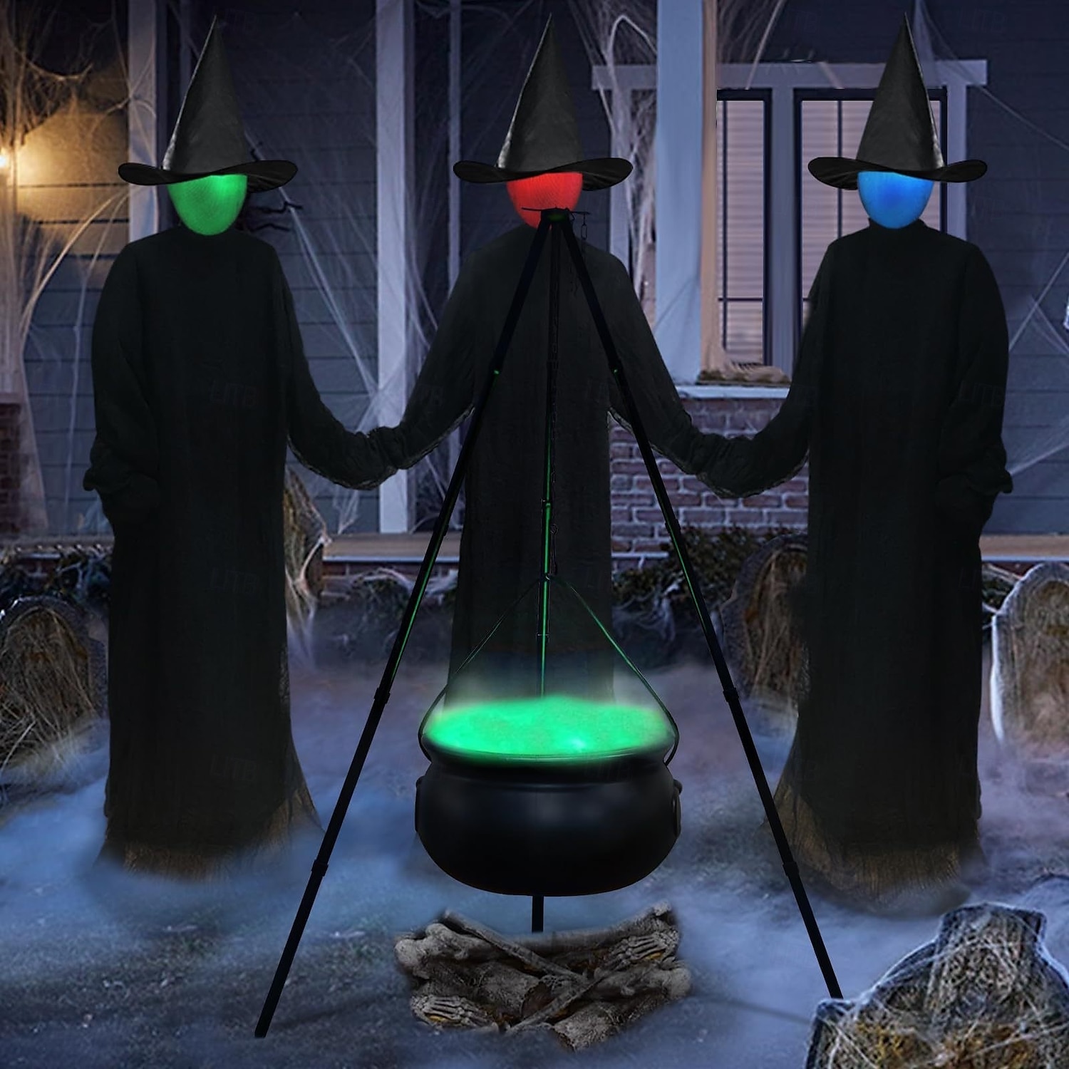 halloween dekorace čarodějnické světlo pro vnitřní a venkovní verandu na nádvoří, rekvizity pro atmosféru halloweenských festivalů 2025 - $33.99 –P2