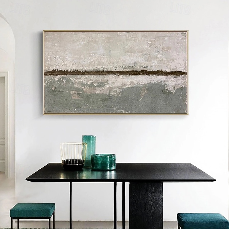 abstraktes Ölgemälde großes handgemaltes beiges Gemälde handgemachtes Wabi-Sabi-Kunstwerk Ölgemälde handgemalt strukturiertes graues Ölgemälde beiges Ölgemälde abstrakte Leinwandkunst moderne 2025 - $108.99 –P2