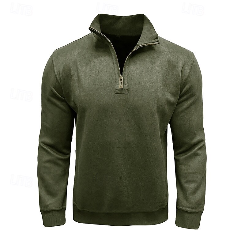 Men's Sweatshirt Quarter Zip Sweatshirt Black Army Green Royal Blue Brown Khaki Half Zip Plain Half Zip Sports & Outdoor Daily Holiday Polyester Streetwear Basic Casual Fall & Winter Clothing Apparel 2026 - $42.99 –P14