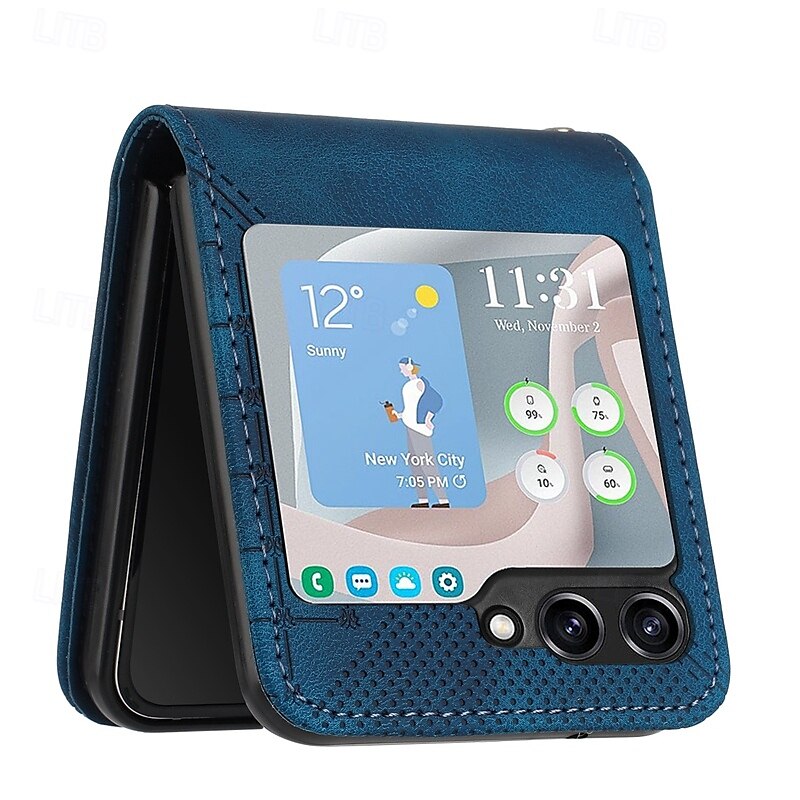2025年 電話 ケース 用途 サムスンのギャラクシー Zフリップ6 Z Flip 5 Z Flip 4 Z Flip 3 フリップカバー 耐衝撃 幾何学模様 PC PUレザー コレクション – $17.99 –P4
