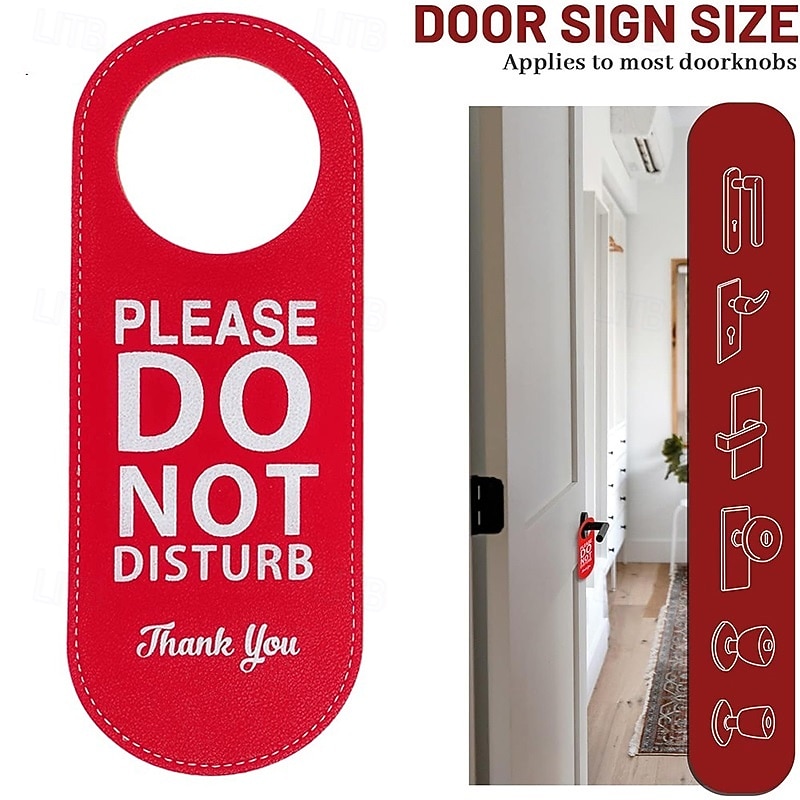 Do Not Disturb Sign Door Hanger Sign PU Leather Welcome Please Knock Sign Ideal for Offices Clinics Law Firms Hotels or during Therapy Massage Spa Counseling Sessions 2026 - $9.99 –P6