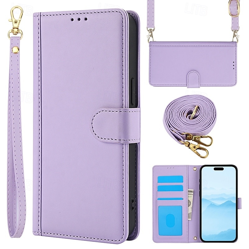 Handy Hülle Handyhüllen Für iPhone 16 iPhone 15 Pro Max Plus iPhone 14 13 12 11 Pro Max Plus Brieftasche Kartenetui Ganzkörperschutz mit Lanyard mit Handschlaufe Retro TPU PU-Leder 2025 - $19.99 –P3