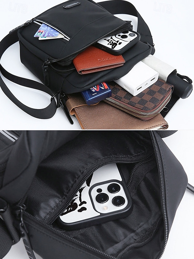 borsa a tracolla impermeabile da uomo con più tasche con cerniera – borsa a tracolla da viaggio per esterni resistente in verde oliva del 2025 a $19.99 –P5