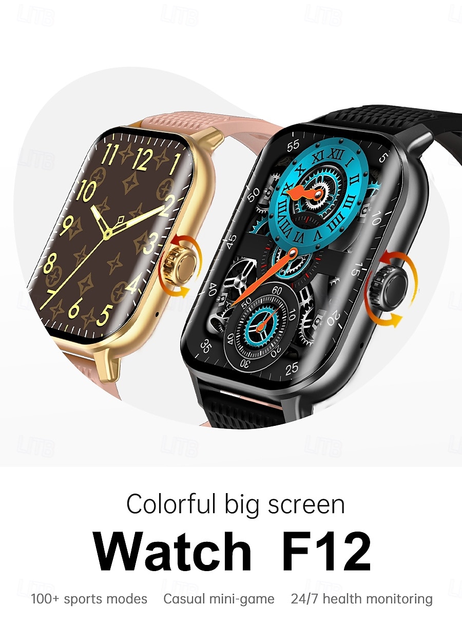 iMosi F12 Smart Watch 2.02 inch Smartwatch Fitness Running Watch Bluetooth Pedometer Call Reminder Activity Tracker Compatible with Android iOS Women Men Hands-Free Calls Media Control Message 2025 - $39.99 –P1