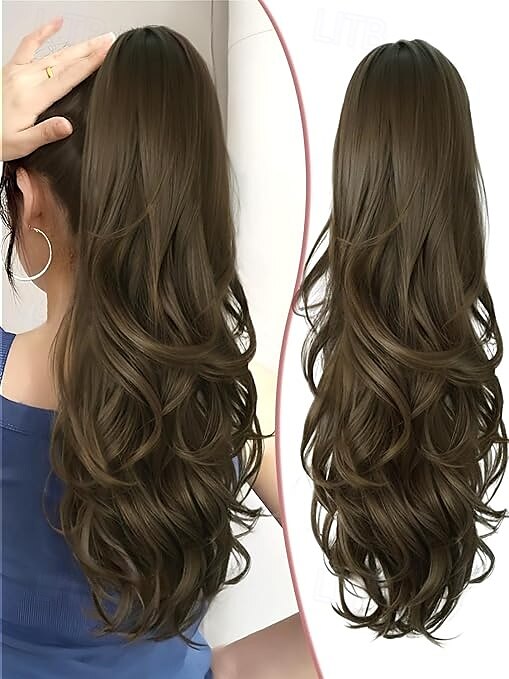 A cordoncino Code Soffice / Naturale / Facile da indossare Capelli sintetici Pezzo di capelli Estensione capelli Riccio 24 pollici Feste / Da sera / Festa / Serata del 2025 a $10.49 –P4