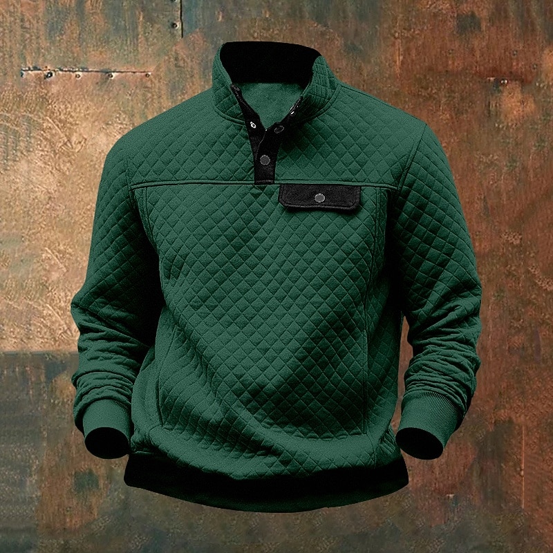 Herr Våffla hoodies Huvtröja Vinrött Svart Brun Grön Ljusgrå Kinakrage Slät Sport & Utomhus Dagligen Helgdag Streetwear Häftig Ledigt Vinter Vår & Höst Kläder Pull Tröjor Långärmad 2026 - $28.99 –P7