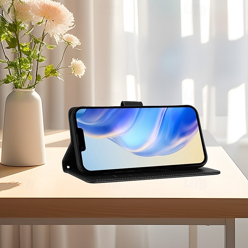 телефон Кейс для Назначение iPhone 17 Pro Max 17 Air i16 15 14 Pro Max Plus 13 12 11 Pro Max Mini Кошелек для карт Магнитный с ремешком на запястье Откидная подножка Ретро ТПУ Кожа PU 2025 - $11.99 –P7