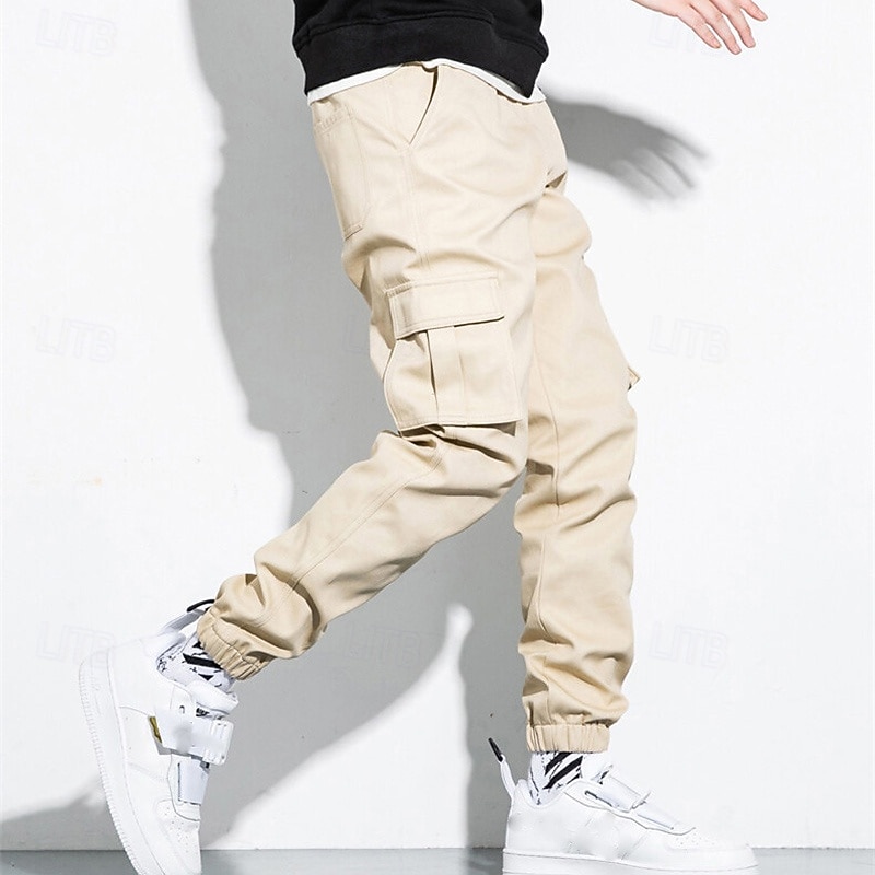Homme Pantalon Cargo Pantalon Jogger Pantalon Cordon Taille elastique Multi poche Plein Vestimentaire Extérieur du quotidien Camping et randonnée Mode Classique Noir Vert Véronèse de 2026 ? $20.99 –P16