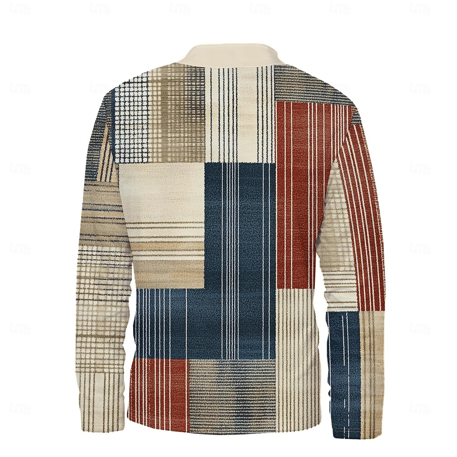 Herr Grafisk Lappverk Huvtröjor Kvartströja med dragkedja Långärmad Tröja Hög krage Dagligen Ledigt Vintage retro 3D-tryck Semester Utekväll Streetwear Mönster Vår & Höst 2025 - $37.99 –P4
