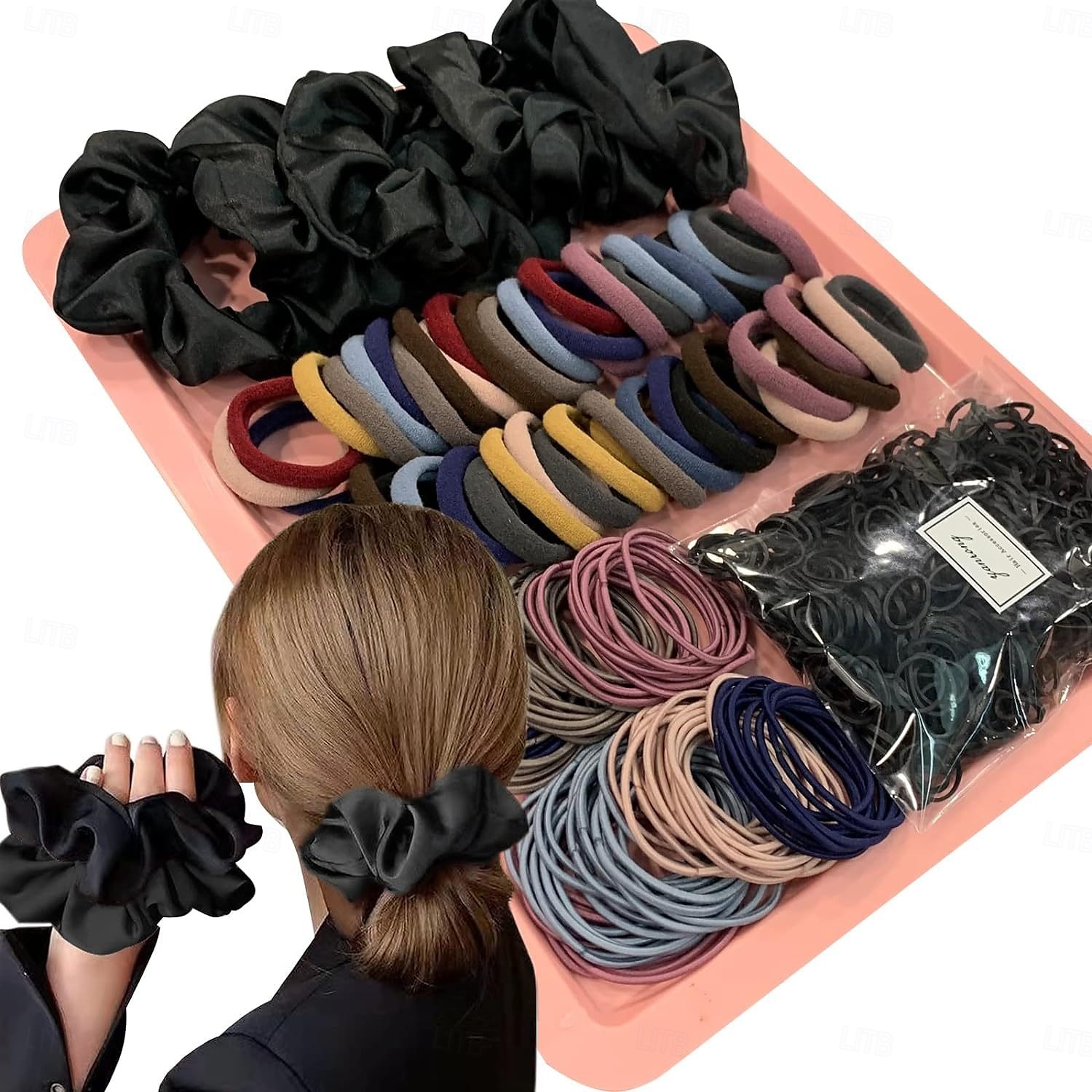 ensemble d'accessoires pour cheveux pour gros intestin - élastiques à cheveux polyvalents, cordes à cheveux simples et combinaisons de cercles à cheveux pour des coiffures élégantes - parfait pour de 2025 ? $9.99 –P1