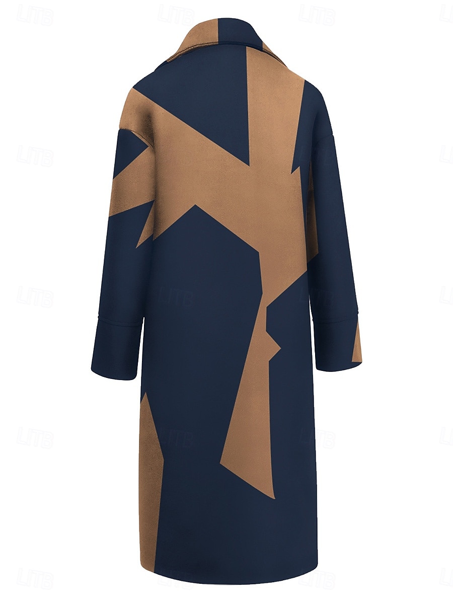 Mujer Abrigo de invierno Abrigo Capa / Capas Resistente al Viento Mantiene abrigado Bolsillo Casual Estilo callejero Bloque de color Vacaciones Trabajo Calle Ropa Cotidiana Botonadura Simple Cuello 2025 - $45.99 –P3