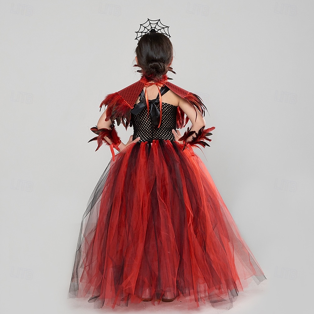 Čerodějnice Upír Scarlet Witch Valpuržina noc Úbory Fancy kostým Dětské Dívčí Výkon Párty Karneval Jednoduchý karnevalový kostým 2025 - $43.99 –P6