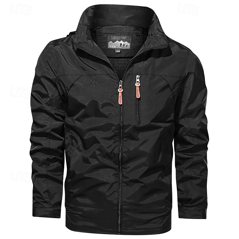 Men's Hiking Jacket Outdoor Windproof Lightweight Jacket Windbreaker Jacket Traveling Black Yellow Army Green Red Khaki 2025 - $26.39 –P13