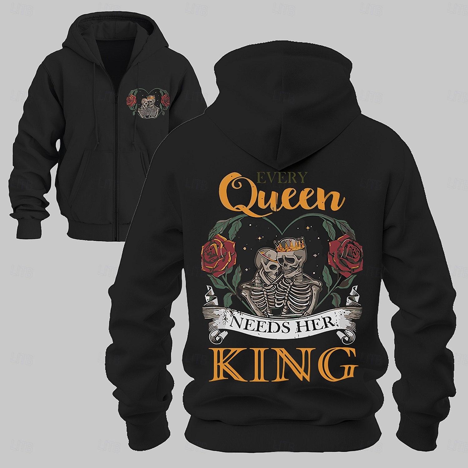 Hombre Rosa Cráneos Sudaderas Con Capucha Deportivo Básico Carnaval Rendimiento Otoño Invierno Negro Blanco Ropa Diseñador Otras impresiones S M L XL 2XL 3XL 2025 - $49.99 –P2