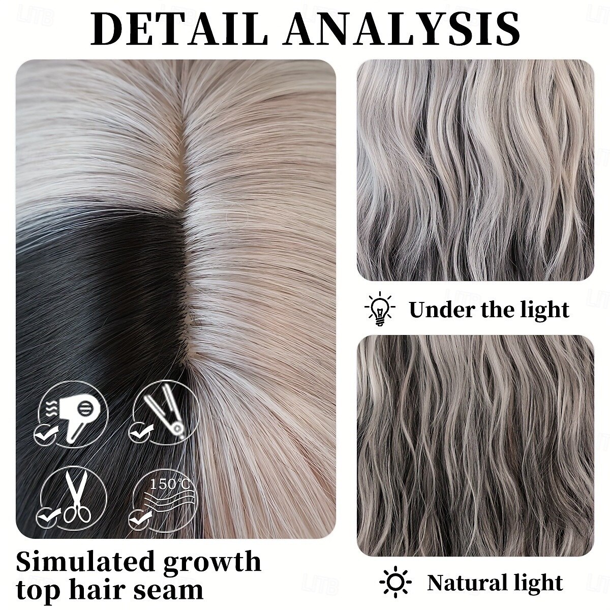 lange golvende haar pruik met pony voor vrouwen dagelijks feest ombre pruiken synthetische hittebestendige vezel 2025 - $19.99 –P5