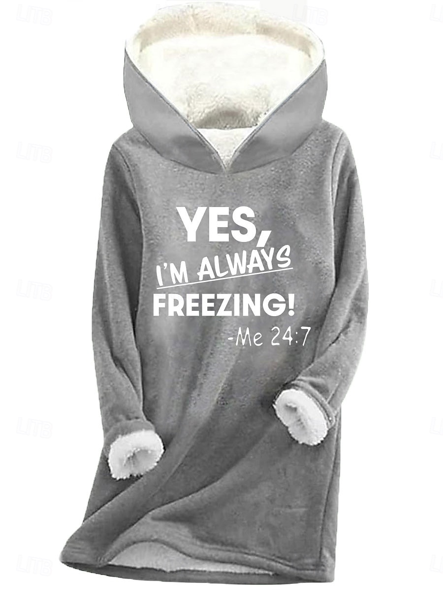 dámská mikina mikina fleece dopis street denní nošení potisk ležérní comfrt mikina s dlouhým rukávem mikroelastický podzim zima podzim &amp; zimní comfrt prodyšná měkká tkanina 2025 - $10.99 –P6