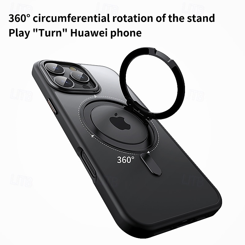 Магнитный чехол с кольцом-подставкой для iPhone 16e 16 Pro Max 15 Pro Max Plus 15 14 Pro Max Plus 13 12 11 Pro Max – ударопрочная прозрачная задняя крышка с подставкой 2025 - $21.99 –P2
