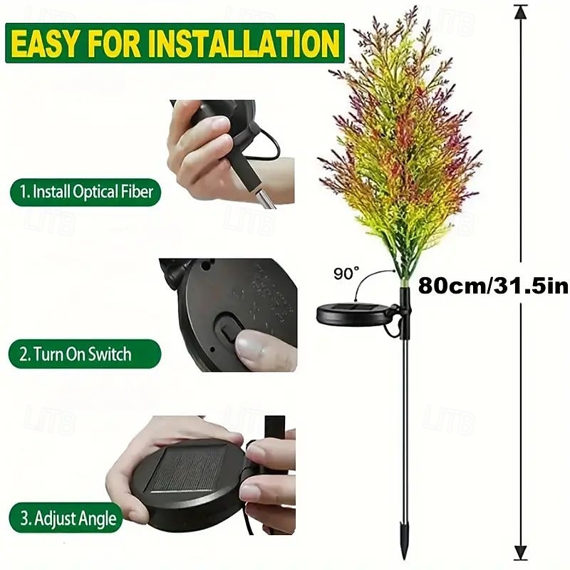 Светодиодный светильник для газона на солнечной батарее - многоцветный колышек для садовых дорожек, патио, уличного и новогоднего ландшафтного украшения 1/2 шт. 2025 - $20.99 –P1